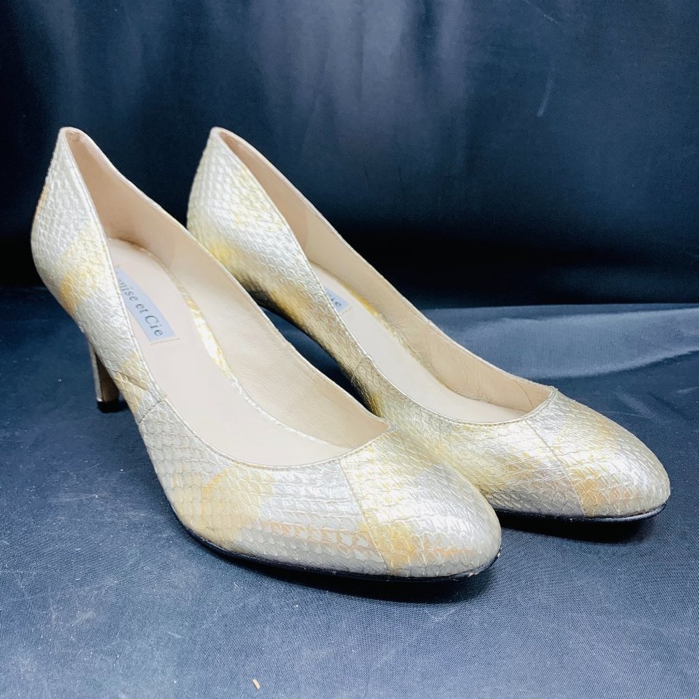 Louise et Cie Silver Scale Print Pumps